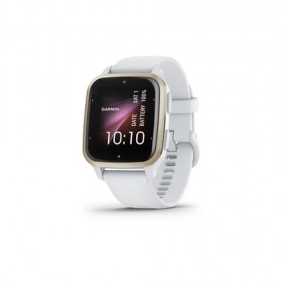 Garmin Venu® Sq 2, Cream Gold Aluminum Bezel with White Case and Silicone Band